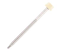 100 Vis bac acier - sommet de nervure - support bois - TH12-6,3x100mm- RAL1015 - SCELL-IT - ZTW-63100-1015
