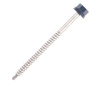 Vis bac acier sommet nervuré Support bois - Ø6.3 x 75 mm - TH12 - Bleu gris RAL5008 - Sachet de 100 - ZTW-63075-5008