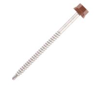 100 Vis bac acier - sommet de nervure - support bois - TH12-6,3x75mm- RAL8012 - SCELL-IT - ZTW-63075-8012
