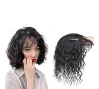 100 % Vrais Cheveux Humains Avec Frange Toupet De Cheveux Bouclés for Femmes Aux Cheveux Clairsemés,Clip De Base En Soie Dans Postiches Supérieurs,Extensions De Cheveux for Chute De Cheveux ( Size : 1