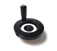 100 x 12 mm Manivelle ronde en métal avec poignée rotative pour tour et fraiseuse (noir)