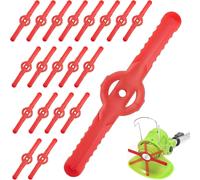 100 x 14 cm Plastic Replacement Blades for Lawn,Park,Farm,Orchard,Plastic Blades for Edging,Grass Cutting Blades,Red