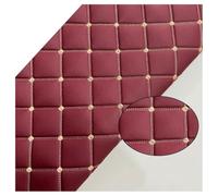 100 x 160 cm Tissu Similicuir Tissu D'ameublement Imitation Cuir Tissu Tapisserie Tissu Simili Cuir pour Chaussures Sac Couture Patchwork Tissu en Cuir synthétique matelassé # Noir (Ligne Rouge)(Wine