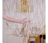 100 x 200 cm - Rideaux coulissants - Rideau de porte à perles - Décoration d'intérieur - Rideau de séparation de pièce - Rideau à ficelles - Panneau mural à franges pour porche, salon - 1 x 2 m