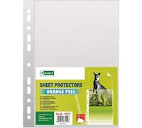100 X A4 Punched Plastic Sleeves-50 Micron-Grained Anti-Glare Document Protectors-Top Opening-Premium Quality For Office Home School