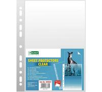 100 X A4 Smooth Punched Plastic Sleeves-40 Micron-Clear Anti-Glare Document Protector-Top Opening-Office Home School