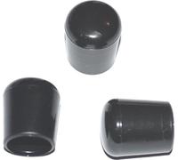 100 x capuchon pour tube rond D=12/13 mm L= 15 mm noir PVC