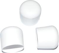 100 x capuchon pour tube rond D=20 mm L= 20 mm blanc PVC