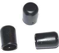 100 x capuchon pour tube rond D=8 mm L=12 mm noir PVC