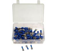 100 x cosses Assortiment de cosses à sertir TYPE CUSETTES PLATES BLEU 1,5-2,5mm²