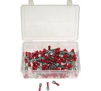 100 x cosses Assortiment de cosses à sertir TYPE PORTEFEUILLE PLATE ROUGE 0,5-1,5mm²