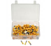 100 x cosses de câble Assortiment de cosses à sertir TYPE FICHE PLATE JAUNE 4,0-6,0 mm²