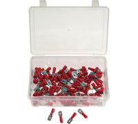 100 x cosses de câble Assortiment de cosses à sertir TYPE FICHE PLATE ROUGE 0,5-1,5 mm²