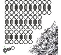 100 X Fishing Rolling Swivel Rings Stainless Steel Swivels Solid Connector Hook For Sea Or Freshwater Fishing