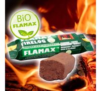 100 X Flamax Bûche De Cheminée Allume Feu 0,9 Kg Bûche 100% Biologique Brique