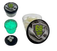 100 x Night Vision Silicon Rubber Balls in Green Fluorescence Paintballs Shining at Dark in 68 Cal.