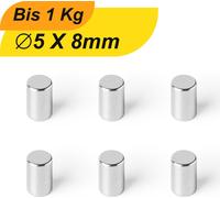 100 x plaque magnétique néodyme aimant rond super aimant fort petits aimants plats 5x8 aimants