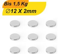 100 x plaque magnétique néodyme aimant rond super aimant fort petits aimants plats aimants 12x2