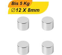 100 x plaque magnétique néodyme aimant rond super aimant fort petits aimants plats aimants 12x8