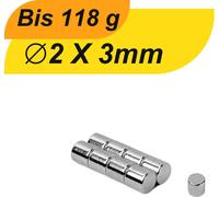 100 x plaque magnétique néodyme aimant rond super aimant fort petits aimants plats aimants 2x3
