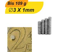 100 x plaque magnétique néodyme aimant rond super aimant fort petits aimants plats aimants 3x1