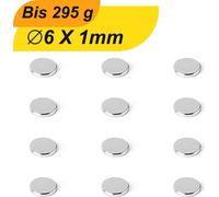 100 x plaque magnétique néodyme aimant rond super aimant fort petits aimants plats aimants 6x1