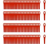 100 x Plastic Cutting Blades,Replacement Plastic Blades,Plastic Trimmer Blades,Plastic Edgers,Lawn Mower Accessories for Garden (Red)