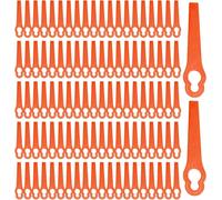 100 x Replacement Plastic Blades for Lawn Mower,Plastic Blade Edging,Replacement Blades for Cordless Edging,for Garden Lawn (Orange)