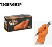 100 X Tiger Poignée Orange Qualité Nitrile Gant Atelier Compatible tigergrip " L