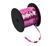 100 Yards Rouleaux de Paillettes Sequins, 6 mm Ruban Sequin pour Embellissements, PVC Garniture à paillettes, Paillettes Plates Bande pour Fabrication de Bijoux Bandeau Costume (Rose Rouge)