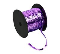 100 Yards Rouleaux de Paillettes Sequins, 6 mm Ruban Sequin pour Embellissements, PVC Garniture à paillettes, Paillettes Plates Bande pour Fabrication de Bijoux Bandeau Costume (Violet Foncé)