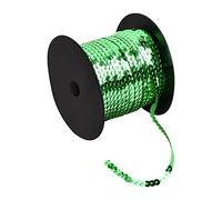 100 Yards Rouleaux de Paillettes Sequins, 6 mm Ruban Sequin pour Embellissements, PVC Garniture à paillettes, Paillettes Plates Bande pour Fabrication de Bijoux Bandeau Costume (Vert Foncé)