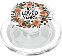 100 Years Loved 100th Birthday Funny 100 Year Old Women's PopSockets PopGrip pour MagSafe