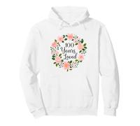 100 Years Loved Floral 100th Birthday Design for Mom Grandma Sweat à Capuche
