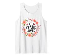 100 Years Loved Floral 100th Birthday Women 100 Years Old Débardeur