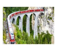 1000(26x38cm)-Piece Adult Puzzle, Fast Glacier Train on The Land and Water Viaduct Over The Swiss Alps, Youth Game Brain-Teasing Toy Gift