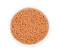 1000/500 perles de rocaille en verre de 3/4 mm pour la création de bijoux et accessoires DIY - Fournitures - Perles de rocaille pour bracelets et autres créations - Orange clair - 4 mm - 500 pièces