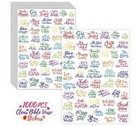 1000 Autocollants de Versets Bibliques, Autocollants Inspirants Clairs de Prière, Décalcomanies Encourageantes de Scripture, Étiquettes de Foi Religieuse Chrétienne de Jésus pour Bouteilles, Agendas
