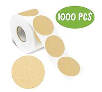 1000 autocollants naturels en papier Kraft brun, étiquettes rondes vierges avec adhésif permanent de points de Kraft avec ligne de perforation pour les loisirs créatifs, l'organisation