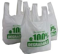 1000 BIO Sac de course a bretelle TRANSPARENT (28X14X48) 30 micros sac plastique réutilisable conformes au décret 2016-379 du 30 Mars 2016 pochon imprimé avec texte légal