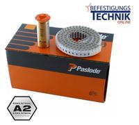 1000 clous adhésifs Coil 2,8x25mm anneau inox A2 pour cloueur adhésif Paslode IM45GN 1xGas