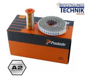 1000 clous adhésifs Coil 2,8x25mm anneau inox A2 pour cloueur adhésif Paslode IM45GN 1xGas