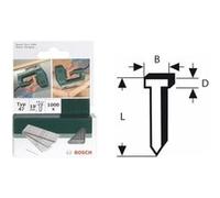 1000 Clous Longueur 14mm pour agrafeuse PTK 3.6V Bosch G