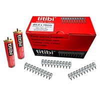 1000 clous TITIBI Ø3,0 X 16 mm, 2 bouteilles de gaz (GC11) compatibles avec cloueuse à gaz HILTI GX100 (adaptateur non inclus, utiliser celui des bouteilles d'origine) (Ø 3,0 X 16 mm)