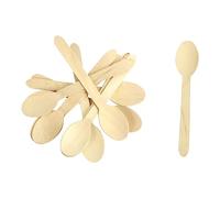 1000 Cuillères à dessert jetables en bois 110 mm compostables et biodégradables