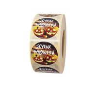 1000 étiquettes cadeaux JOYEUX HALLOWEEN - Rondes Ø 35 mm - Sticker autocollant en papier