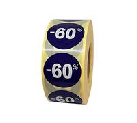 1000 étiquettes soldes - 60% - Pastille ronde Ø 35 mm