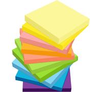 1000 Feuillets Notes Sticky Notes De 10 Couleurs Vives,76x76 Mm Super Sticky Notes,100 Feuilles/Bloc Notes Autocollantes,Notes Super Adhésives Pour L'école,Le Bureau,La Maison