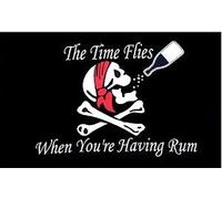 1000 Flags Top Brand Drapeau de Pirate tête de Mort, Time Flies When You're Having Rhum