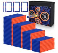 1000 fléchettes Dart en Mousse, recharges compatibles avec N-Strike Elite Series Blasters, Accessoires Dart avec Shooting Practice Target Toy Storage Mesh Bag